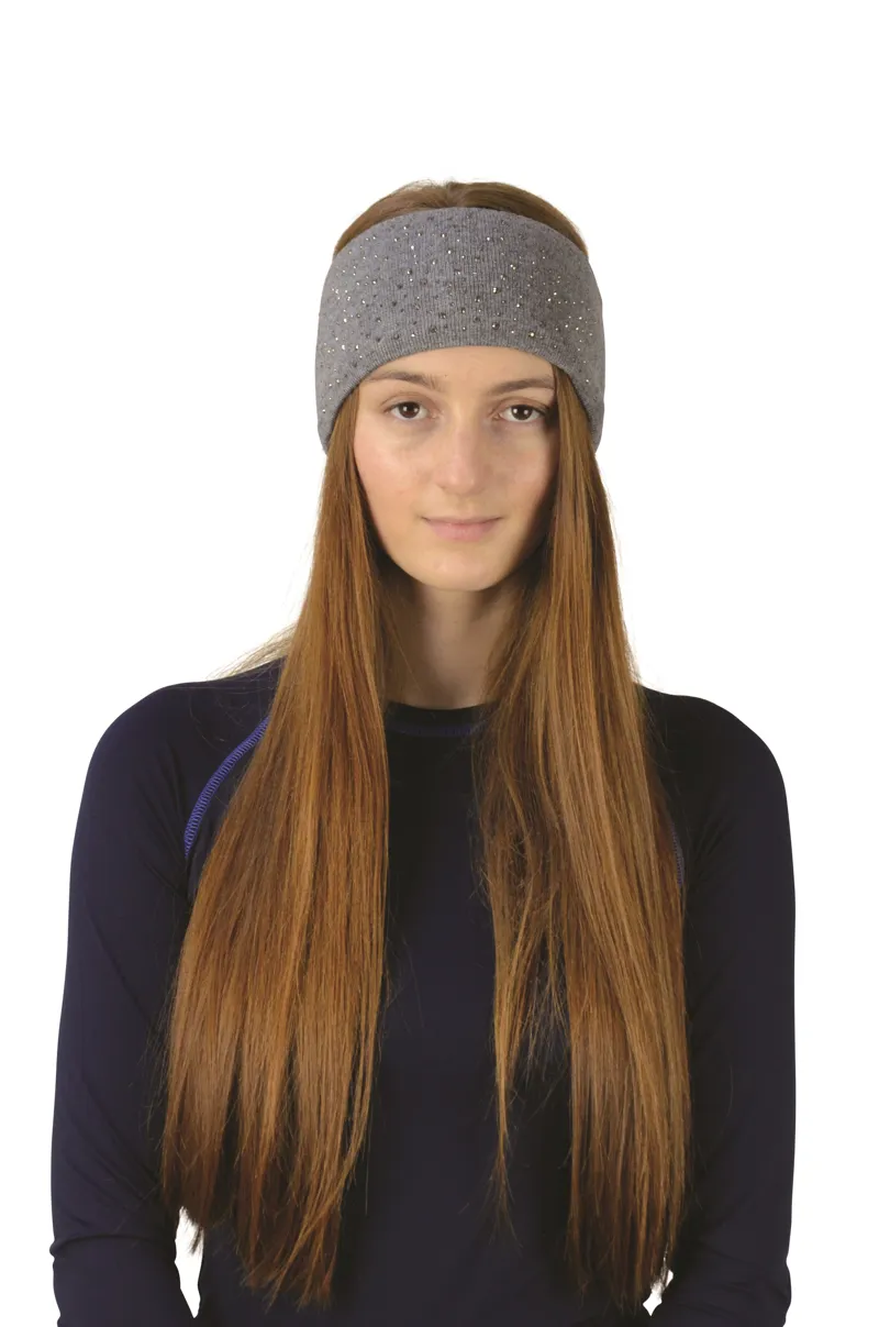 Hy Equestrian Alaska Diamante Headband - Grey/Black
